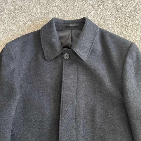 Chaps Wool Blend Top Coat 42L Mens Charcoal Gray Business Casual Overcoat Jacket - Picture 2 of 8